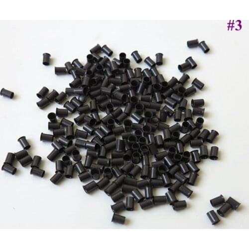 1000pcs/lot 4.0x3.6x6.0mm flare Euro Lock copper tubes Micro Rings links beads for stick I tip hair extensions 3# dark brown