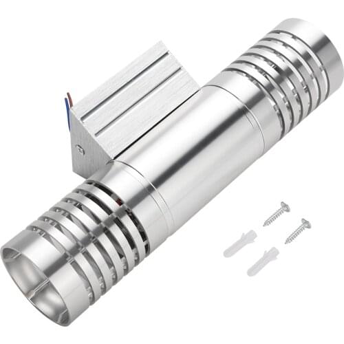 2W Modern Dual Head Up Down LED Wall Lamp Indoor Living Room Bedside Porch Light (Warm White)