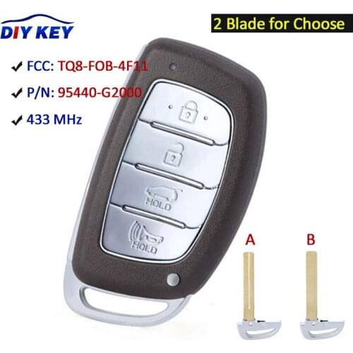 DIYKEY 95440-G2000 433MHz 47 Chip Smart Keyless Proximity Remote Key FOB 4Button for Hyundai Ioniq 2017 - 2019 FCC: TQ8-FOB-4F11