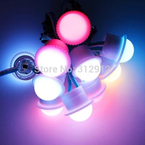 Addressable 26mm WS2811 LED pixel module;3pcs 5050 SMD RGB LED,DC12V input;milky cover;0.72W