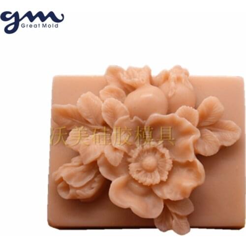 Great-Mold Handmade Flower Soap Mold Silicone Mold for Soap Bar Decorating Chocolate Cake Fondant Molds