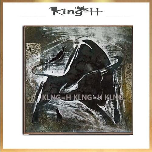 Large New Design High Quality Handmade Abstract Modern Lovely Cow Oil Painting on Canvas Wall Pictures Home Decoration no Frame