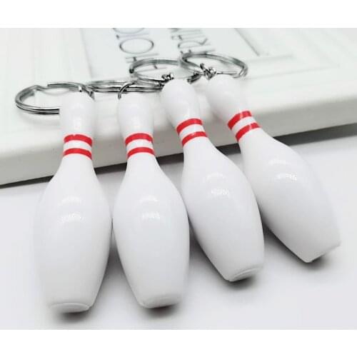1pcs Bowling Key Pendant Mini Key Ring Sport Souvenirs Keychain Sports Memento Key Car Bag Sports Pendant Key Ring Sports Gifts