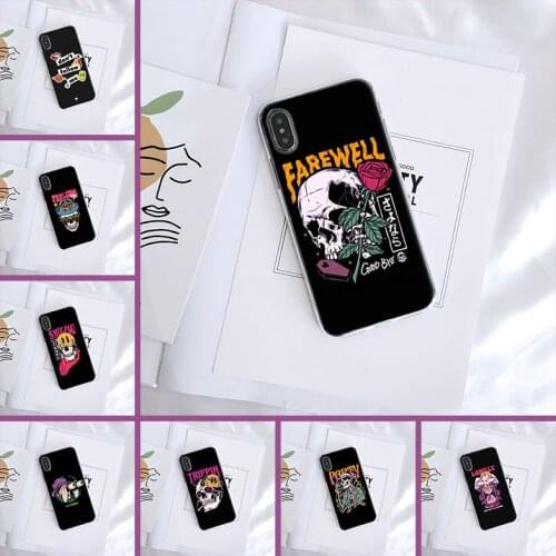 Phone Case For iPhone 6 S 6S 7 8 X XR XS Max Soft Silicone Skull Skeleton Flower Back Cover For Apple iPhone 6 S 6S 7 8 Plus