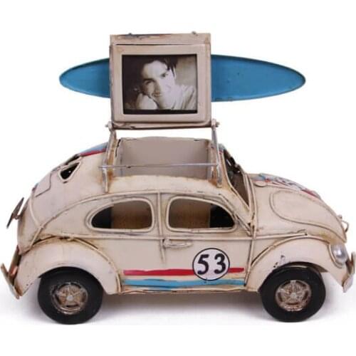 Decorative Metal Car Framed, Pen Holder - Trinket, Miniature, Gift, Nostalgic, Vintage, handmade Hand Painted, Quality Durable