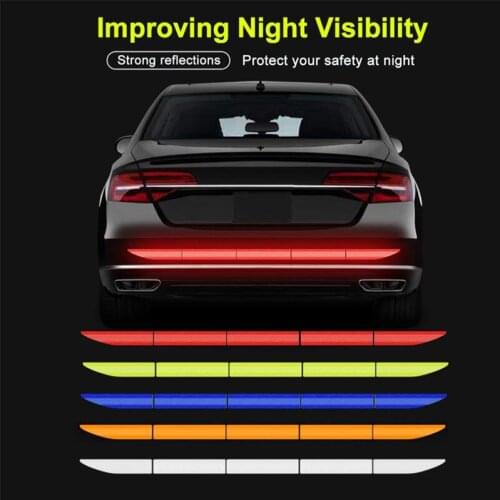 Car Reflective Stickers 91*3.5cm Decal Trunk Belt Auto Accessories External Warning Protection Decoration Outdoor Motors 5Color