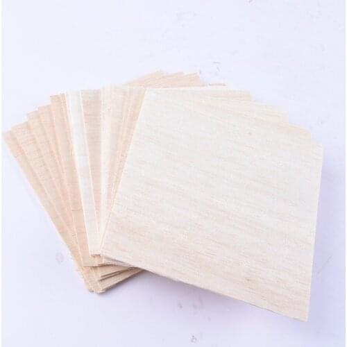 20pcs 100x100x1mm Thin Wood Board Panel Plaque for DIY Arts Craft Decor Building Model Materials