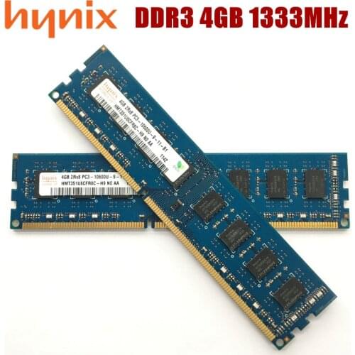 Hynix chipset PC Memory RAM Memoria Module Computer Desktop DDR3 4GB PC3 10600U 4G 1333 MHZ