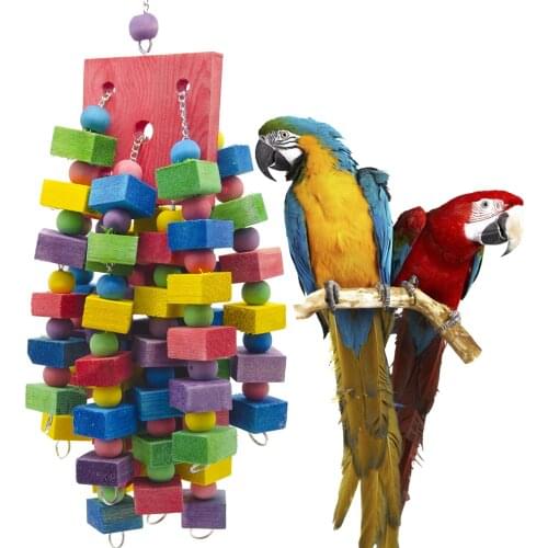Parrot Toys Bird Swing Toys Wood Bird Loved bunches Toys for Budgie Lovebirds Conures birds toys Bird Chewing toy for pet parrot