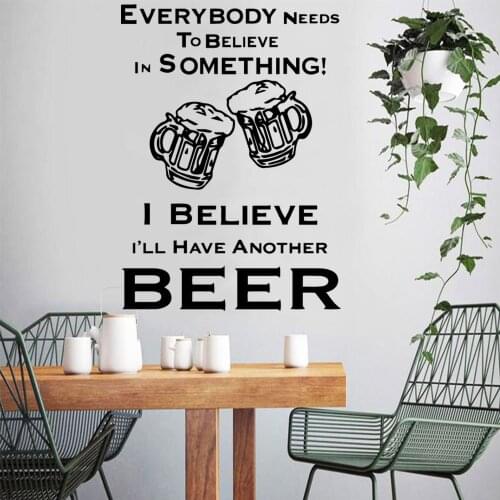 Exquisite beer Wall Sticker Pvc Wall Art Stickers Modern Fashion Wallsticker for Living Room Company School Office Decoration