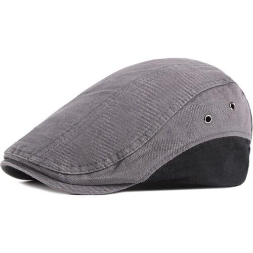2021 Cotton Spring Summer fashion solid color patchwork Newsboy Caps Flat Peaked Cap Men and Women Painter Beret Hats 103