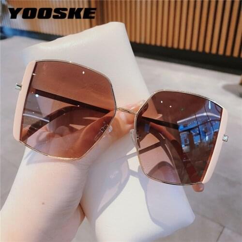 YOOSKE Classic Gradient Sunglasses Men Women Vintage Driving Sun Glasses Ladies Trendy Square Eyewear Big Frame Shades