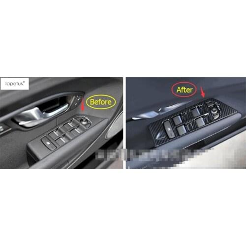 Lapetus Accessories For Range Rover Evoque 2012 - 2018 Inner Car Door Armrest Window Lift Button Panel Molding Cover Kit Trim