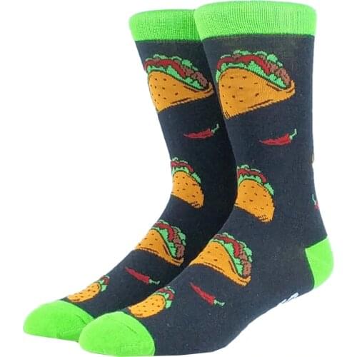 Men Funny Black Taco Long Socks