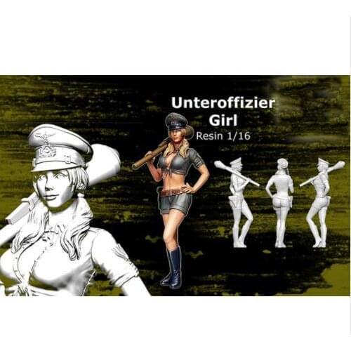 New Unassembled 1/16 120mm modern Unteroffizier Girl high Resin Kit DIY Toys Unpainted resin model