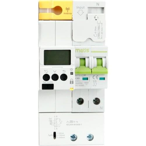 Single Phase 16A remote control wifi smart Din rail energy meter kwh with over under voltage current protection RS485