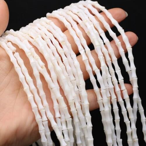 Wholesale Natural Shell Beads Bamboo Shape Seashell Loose Beads for Tribal Jewelry Making DIY Bracelet Necklace Gifts