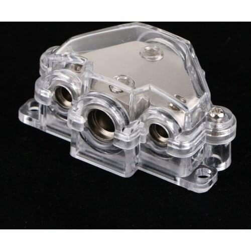 Car Automotive Power/Ground Cable Splitter Distribution Block 1 In 3 Out Nickel Plated