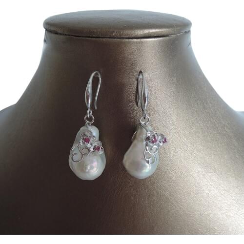 100% nature freshwater pearl earring with 925 silver hook -13-25 mm big baroque pearl earring ,IN GOLD AND SILVER COLOR