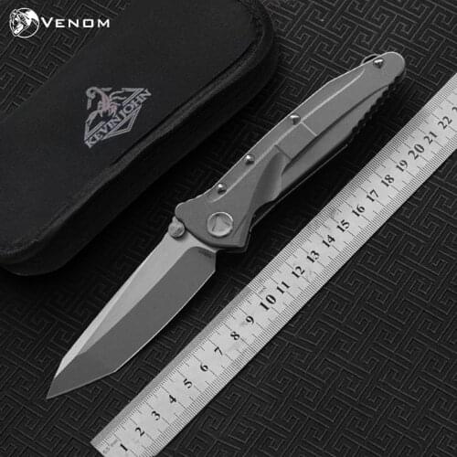 VENOM MT socom S35VN blade ball bearing flipper folding knife titanium handle camping hunt survival pocket knives EDC tools