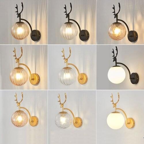 Antler Glass LED Wall Lamp Living Room Bedside Lamp Stair Walkway Wall Lamp Room Decoration Wall Decoration Wall Lamp E27