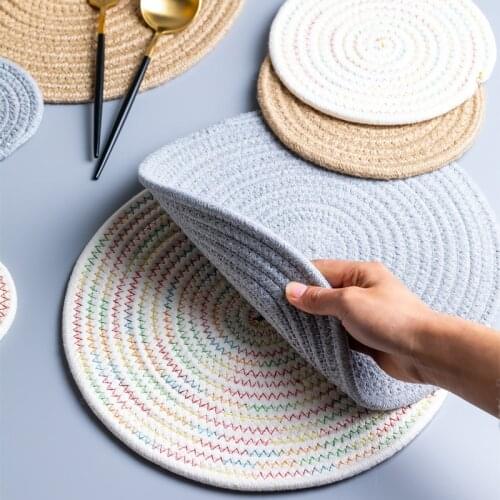 Heat Insulation Mats Table Are Hot, Waterproof and Oil-proof Household Japanese Dishes Bowls Round Coasters Ins Nordic