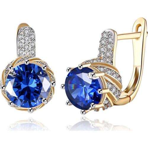 Trend Round Clip Earrings Inlay Shiny Cubic Zirconia Geometric S925 Jewelry Women Wedding Party Fine Hoop Earrings New Year Gift