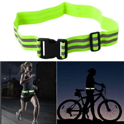 Bicycle Belt Reflective Elastic Waistband Fluorescent Safety Warning Shoulder Belt Adjustable Outdoor Sports Cycling Equipment