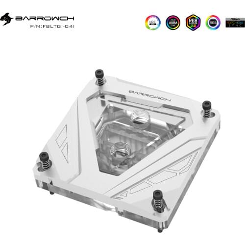 Barrowch CPU Water Block For Intel 115X 1150 1155 1156 1200 ,X99 ,X299 Platform 5V 3Pin Support Mohterboard AURA SYNC FBLTGI-04N