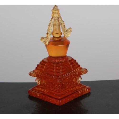 High-grade glazed Buddha Buddha Temple furnishings Buddha stupa top glass tower Bodhi stupa ornaments