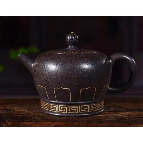 Yixing recommended wang fang masters all hand fo Yin series ore black mud zhu Buddha kung fu tea tea set