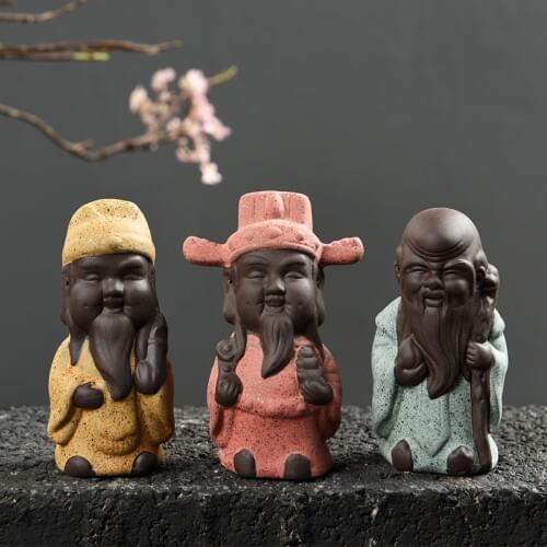 1 PCS Tea Pet Yixing purple clay Buddha Statue tea toy decorative ceramic ornaments Chinese Style Tea set Decor Grafts K022
