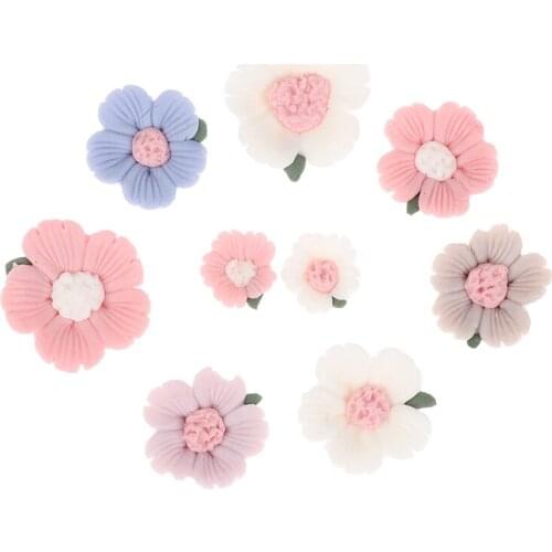 10Pcs Resin Flowers Decoration Crafts Flatback For Scrapbooking Diy Accessories