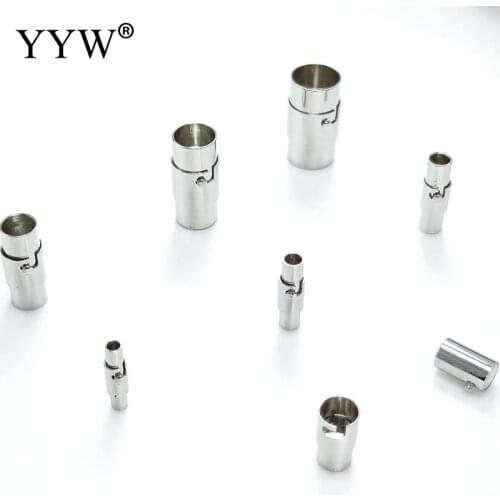 10pcs Stainless Steel Magnetic Clasps Hole 3/5mm 6mm 8mm Leather Cord Lace Safe Lock Clasp Diy Bracelet Jewelry Making Fingdings