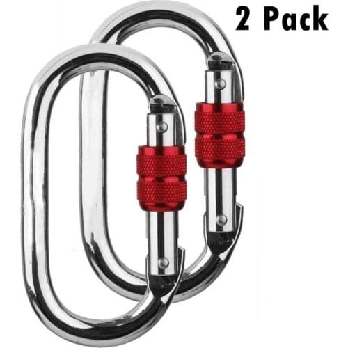 25KN Mountaineering Caving Rock Climbing Carabiner O Shaped Safety Master Screw Lock Buckle Escalade Equipement