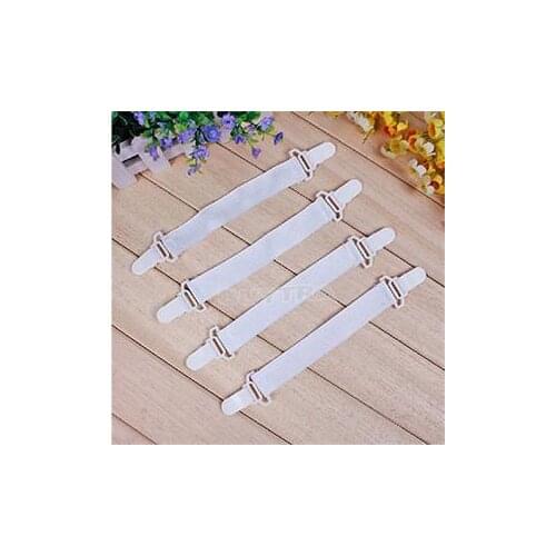 4Pcs/set White Bed Sheet Mattress Cover Blankets Home Grier Clip Holder Fasteners Elastic Straps Fixing Slip-Resistant Belt
