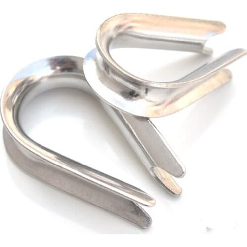 50pcs 4mm M4 Wire rope thimble 304 stainless steel Cable Wire Rope Thimbles Rigging Clamps Triangle Sleeve Ring