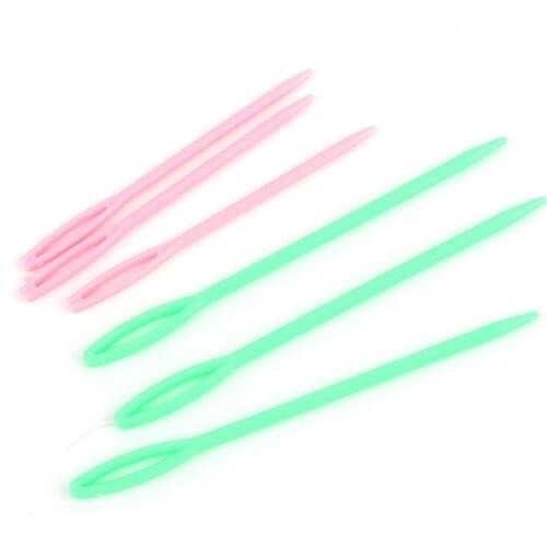 6pcs Large-Eye Plastic Needles Weaving Sewing Knitting Needles Colorful Sewing Supplies Dropshipping