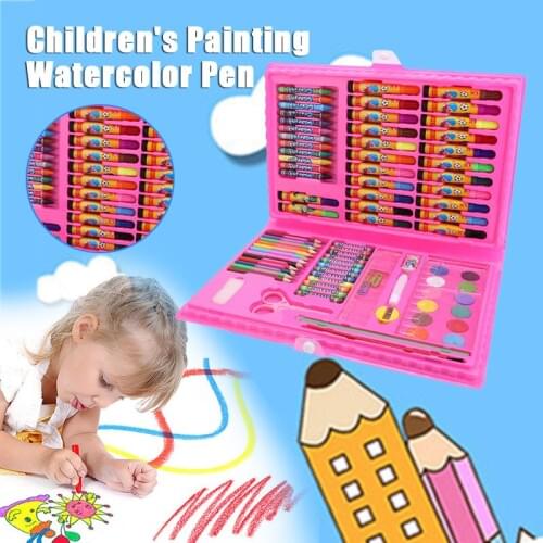 86 Pcs Children Painting Tools Art Supplies for Drawing with Watercolor Pen Ruler Sharpener New Arrival