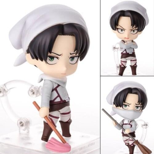 Anime 10CM Game Attack on Titan Eren Jaeger 375 Levi Rivaille Ackerman 390 417 Cleaning Ver. PVC Action Figure Collection Toys