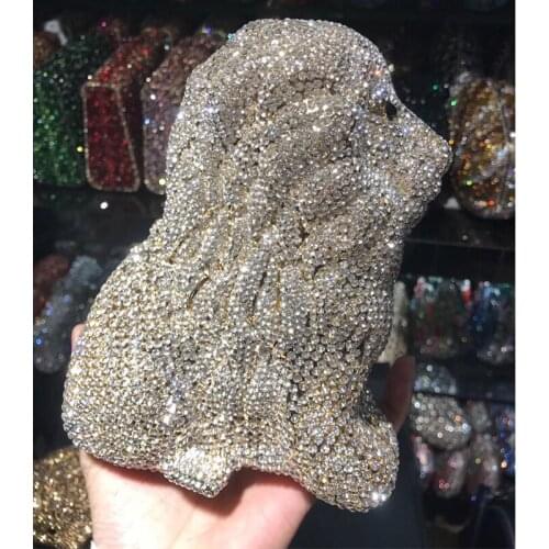 Designer Silver Metal Crystal Clutch Bag Fashion Evening Purse And Animal Shape Female Diamond Wedding Clutches Mini Minaudiere