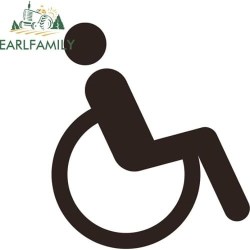 EARLFAMILY 13cm x 11.4cm for Disabled Sign Car Assessoires Stickers Creativite Vehicle RV Decal Scratch-Proof Sunscreen Decor