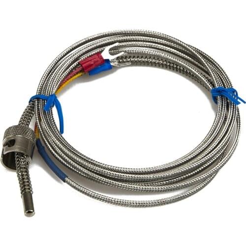 FTARS02 K J type 2m high density metal screening cable 12mm hole diameter adjustable bayonet cap thermocouple temperature sensor