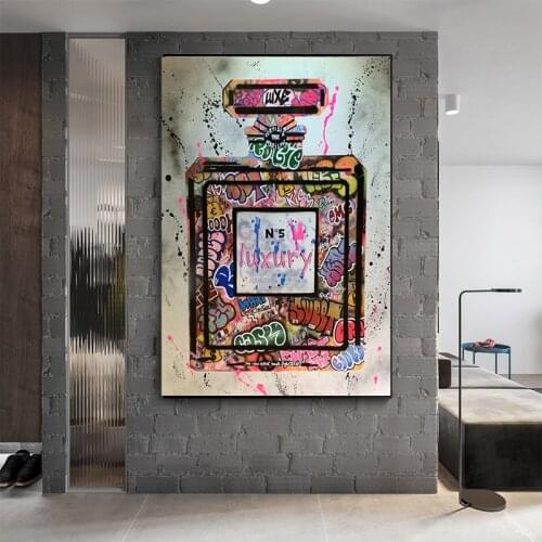 Graffiti Perfume Street Art Canvas Painting Modern Fashion Women Prints and Posters Wall Art Pictures for Living Room Home Decor