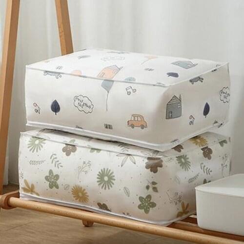 Household quilt storage bags, cartoon printing clothes and clothing finishing storage bags, moisture-proof and dust-proof bags