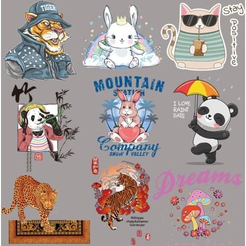 Colorful Applique Elephant Animal Heat Transfer Thermo Stickers On Clothes DIY Apparel T-Shirt Accessories Cartoon Art Patch DIY