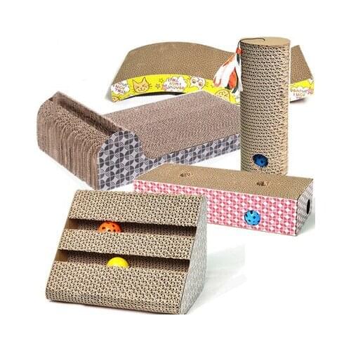 Creative Cat Scratch Board With Ball Corrugated Cat Sofa Catnip Pet Toy Game Scratching Kitten Corrugated Paper Pad Pet Products