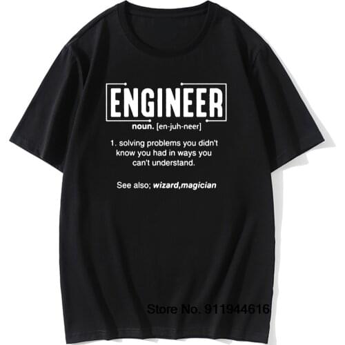 Engineer Dad Definition Noun Funny T Shirts Men Summer Cotton Harajuku Short Sleeve O Neck Streetwear Black T-shirt