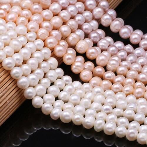 Hot Sale Naturral Freshwater Pearl Round Beads Loose Spacer Beads for DIY Jewelry Making Bracelet Necklace Accessories Gift 13