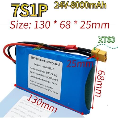 New7s1p 24V 8000mah 18650 lithium ion battery pack is suitable for scooter toy bicycle with built-in BMS and charger sales